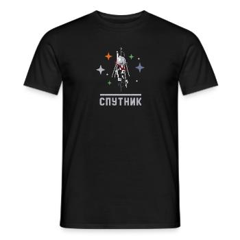 USSR Sowjetisch Sternen Gagarin Sputnik - Männer T-Shirt - Schwarz - Vorne - AI Model Male 178 light (178cm)