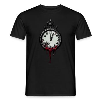 Bloody watch in gothic horror style - Men's T-Shirt - black - Front - AI Model Male 178 light (178cm)