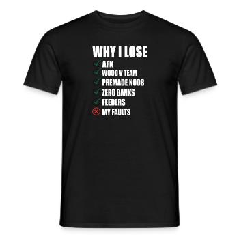 WARUM VERLIEREN TSHIRT - MERCH OF LEGENDS - Männer T-Shirt - Schwarz - Vorne - AI Model Male 178 light (178cm)