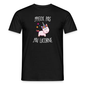J'peux pas j'ai licorne - T-shirt homme - noir - Devant - AI Model Male 178 light (178cm)
