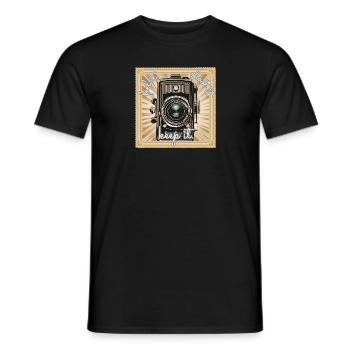 camera - kamera - memories - retro - Männer T-Shirt - Schwarz - Vorne - AI Model Male 178 light (178cm)