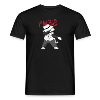 I'm BAD Dancer - Dancing Cat - Männer T-Shirt - Schwarz - Vorne - AI Model Male 178 light (178cm)