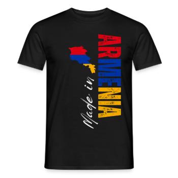 Hergestellt in Armenien, armenischer Stolz - Männer T-Shirt - Schwarz - Vorne - AI Model Male 178 light (178cm)