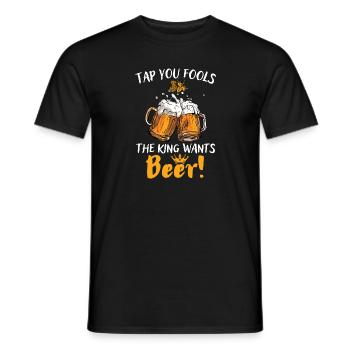 Bier-Zapft ihr Narren der König will Bier - Männer T-Shirt - Schwarz - Vorne - AI Model Male 178 light (178cm)