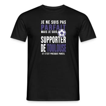 supporter football Toulouse humour club toulousain - T-shirt homme - noir - Devant - AI Model Male 178 light (178cm)