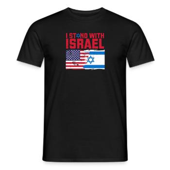 Israel USA America Origin Flag Jerusalem - Men's T-Shirt - black - Front - AI Model Male 178 light (178cm)