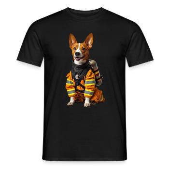 Basenji - Männer T-Shirt - Schwarz - Vorne - AI Model Male 178 light (178cm)