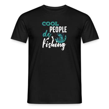 Pêcheurs d’anges, la pêche ne fait que des gens cool - T-shirt homme - noir - Devant - AI Model Male 178 light (178cm)