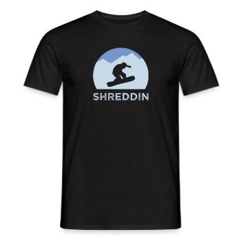 Snowboarder Silhouette Shreddin Blue - Men's T-Shirt - black - Front - AI Model Male 178 light (178cm)