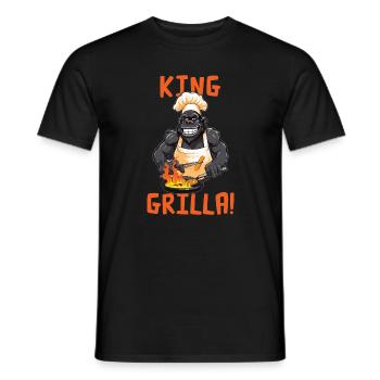 King Grilla - Funny Gorilla BBQ design - T-shirt homme - noir - Devant - AI Model Male 178 light (178cm)