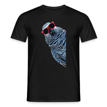 Cadeau de perroquet gris africain - T-shirt homme - noir - Devant - AI Model Male 178 light (178cm)