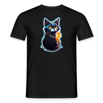Black Cat and Magic - Men's T-Shirt - black - Front - AI Model Male 178 light (178cm)