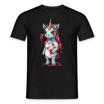 Licorne zombie Halloween point culminant Spooky Design - T-shirt homme - noir - Devant - AI Model Male 178 light (178cm)