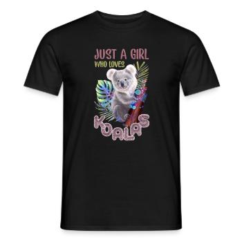 Juste une fille qui aime les koalas - T-shirt homme - noir - Devant - AI Model Male 178 light (178cm)