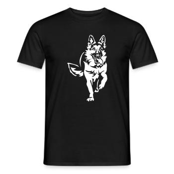 German Shepherd "Black Edition" - Men's T-Shirt - black - Front - AI Model Male 178 light (178cm)