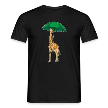 Giraffe Regenschirm - Männer T-Shirt - Schwarz - Vorne - AI Model Male 178 light (178cm)
