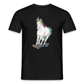 Einhorn Skater Skateboard - Männer T-Shirt - Schwarz - Vorne - AI Model Male 178 light (178cm)