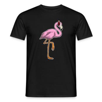 Flamingo Musique casque - T-shirt homme - noir - Devant - AI Model Male 178 light (178cm)
