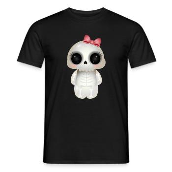 niedlicher Skull mit rosa Schleife - Männer T-Shirt - Schwarz - Vorne - AI Model Male 178 light (178cm)