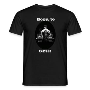 Born to Grill weiß - Männer T-Shirt - Schwarz - Vorne - AI Model Male 178 light (178cm)