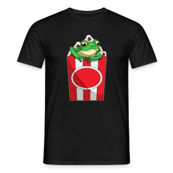 Frosch Popcorn - Männer T-Shirt - Schwarz - Vorne - AI Model Male 178 light (178cm)