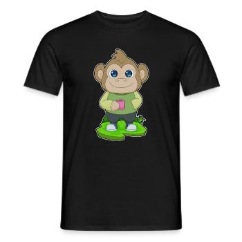 Affe Tasse Kaffee - Männer T-Shirt - Schwarz - Vorne - AI Model Male 178 light (178cm)