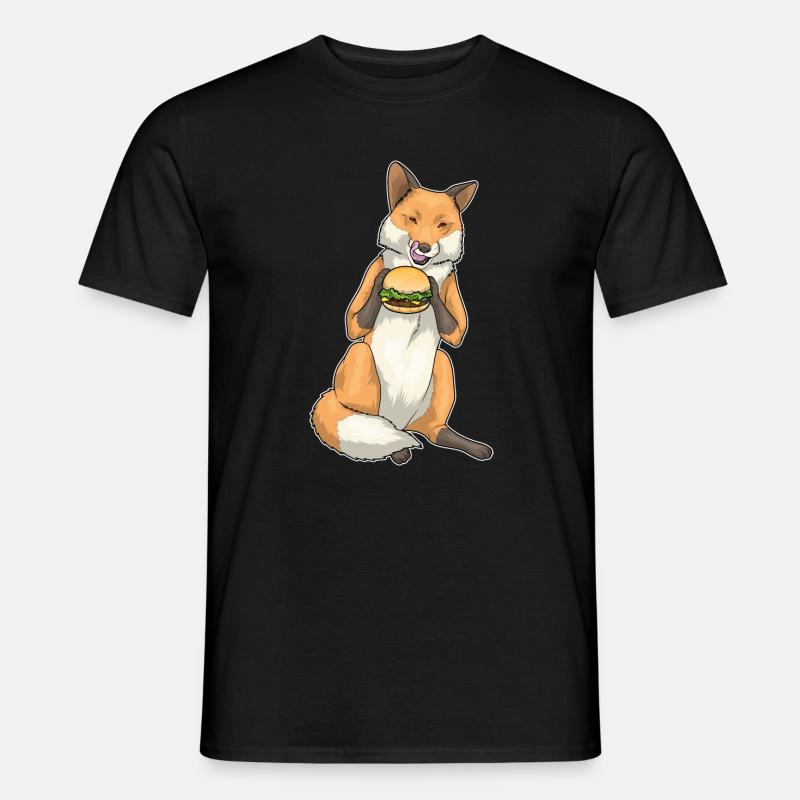 Fuchs Burger - Männer T-Shirt - Schwarz