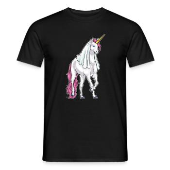 Unicorn Bridal Veil Wedding - Men's T-Shirt - black - Front - AI Model Male 178 light (178cm)
