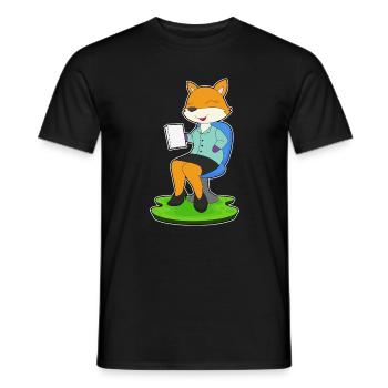 Fuchs Sekretärin Papier Büro - Männer T-Shirt - Schwarz - Vorne - AI Model Male 178 light (178cm)