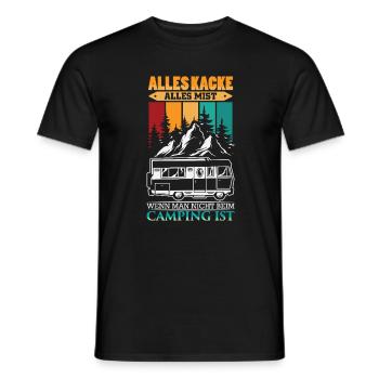 Camper Camping Caravan Saying - Men's T-Shirt - black - Front - AI Model Male 178 light (178cm)