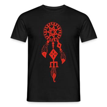 Red Dreamcatcher - Men's T-Shirt - black - Front - AI Model Male 178 light (178cm)