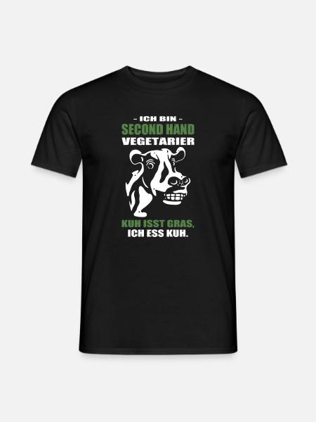 Vegetarier Kuh Isst Gras Ich Ess Kuh - Männer T-Shirt - Schwarz