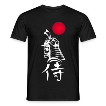 Weißer Samurai und Rote Sonne - Männer T-Shirt - Schwarz - Vorne - AI Model Male 178 light (178cm)