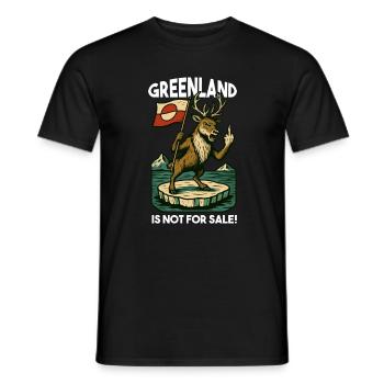 Greenland Is Not For Sale Reindeer Caribou - Men's T-Shirt - black - Front - AI Model Male 178 light (178cm)