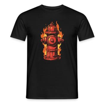 Fire Brigade Dad T-Shirt Gift Fire Brigade Fire Hydrant - Men's T-Shirt - black - Front - AI Model Male 178 light (178cm)