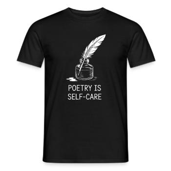 Poesie als Selbstfürsorge: Tinte & Feder - Männer T-Shirt - Schwarz - Vorne - AI Model Male 178 light (178cm)