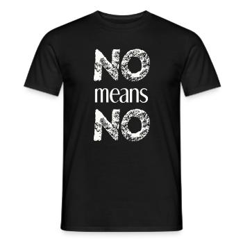 No Means No Gift Idea Feminism Consent - Men's T-Shirt - black - Front - AI Model Male 178 light (178cm)