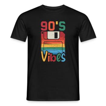 90s Vibes Cassette Retro - Men's T-Shirt - black - Front - AI Model Male 178 light (178cm)