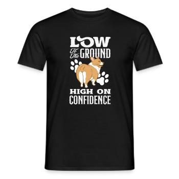 Short Legs, Tall Setting, Corgi - Men's T-Shirt - black - Front - AI Model Male 178 light (178cm)