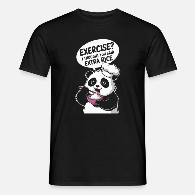 Panda Küchenchef Extra Rice - Männer T-Shirt - Schwarz