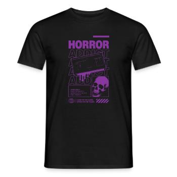 Horror Addict VHS Aesthetic Skull - Men's T-Shirt - black - Front - AI Model Male 178 light (178cm)