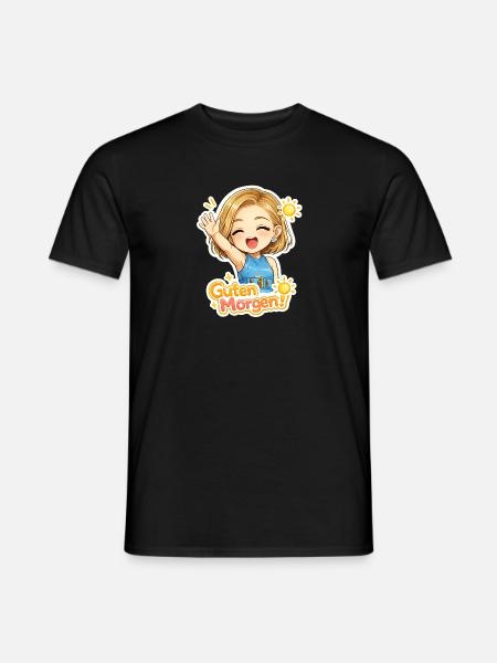 Guten Morgen Chibi Fröhlich - Männer T-Shirt - Schwarz