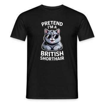 British Shorthair Sayings Funny Cat Gift - Men's T-Shirt - black - Front - AI Model Male 178 light (178cm)