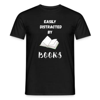 Facilement distraite par les livres - T-shirt homme - noir - Devant - AI Model Male 178 light (178cm)