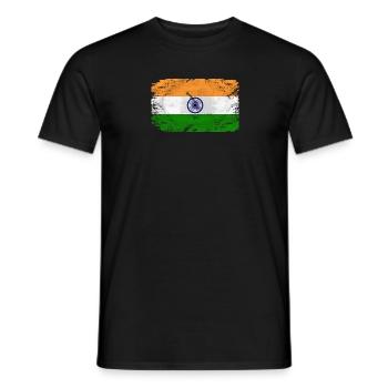 India Flag - Vintage Look - Männer T-Shirt - Schwarz - Vorne - AI Model Male 178 light (178cm)