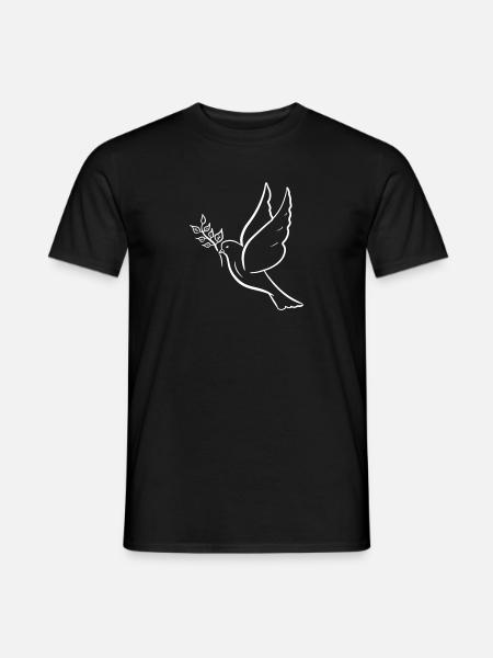 Friedenstaube, hand gezeichnet. Friedenssymbol - Mænd T-shirt - sort