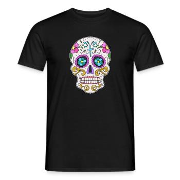 Mexicaines crâne Dia de los Muertos jour - T-shirt homme - noir - Devant - AI Model Male 178 light (178cm)