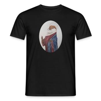 Loutres Jésus - T-shirt homme - noir - Devant - AI Model Male 178 light (178cm)