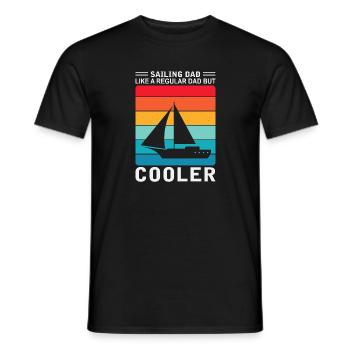 Mens Sailing Dad Sailboat Sailor Funny Father Day - Men's T-Shirt - black - Front - AI Model Male 178 light (178cm)