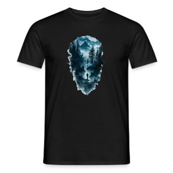 Natur Silhouette Wald Frau - Männer T-Shirt - Schwarz - Vorne - AI Model Male 178 light (178cm)
